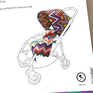 🩷 Missoni Target Bugaboo Bee Zig Zag Sun Canopy Blanket Accessory Stroller set